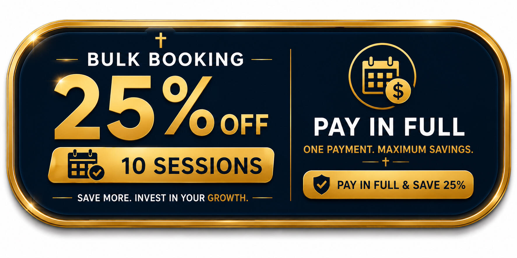 25% OFF PAY IN FULL 10 SESSIONS